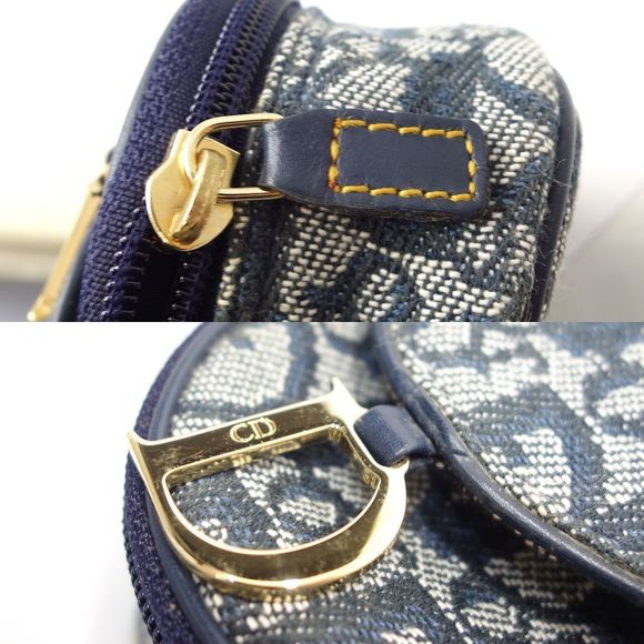 Christian Dior Trotter Saddle Pouch Gray Navy - Picture 5 of 7